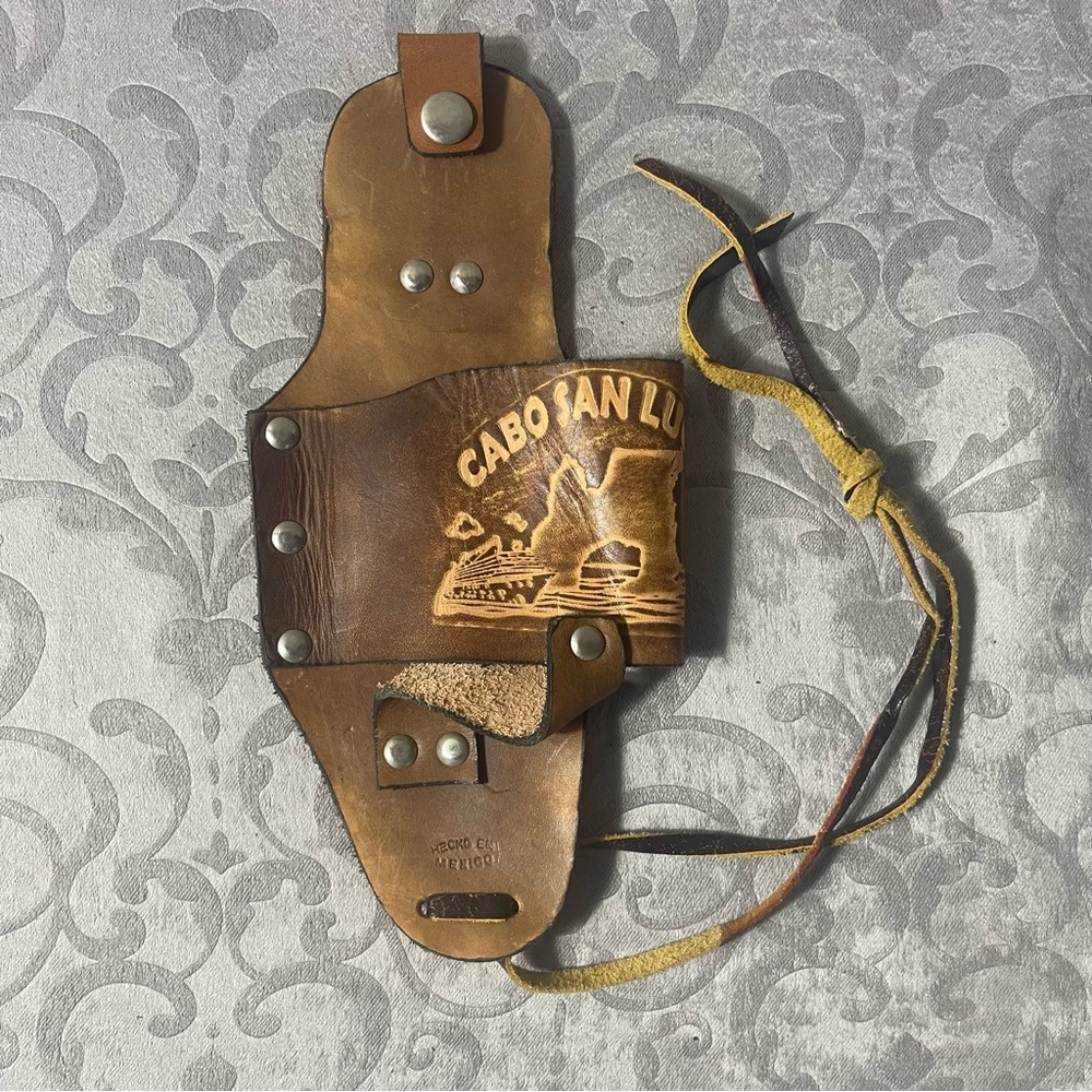 Handmade Mexican Leather Cowboy Kuzy Beer Holster - Cabo San Lucas